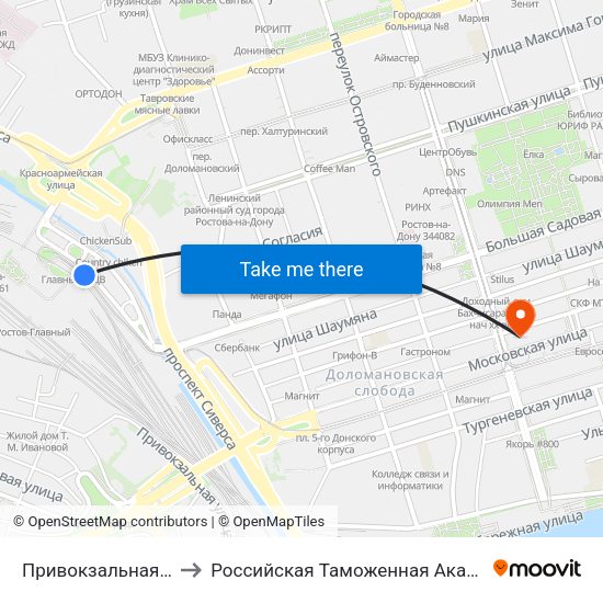 Привокзальная Пл. to Российская Таможенная Академия map