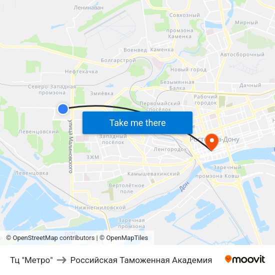 Тц "Метро" to Российская Таможенная Академия map