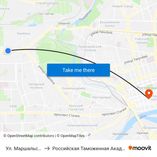 Ул. Маршальская to Российская Таможенная Академия map