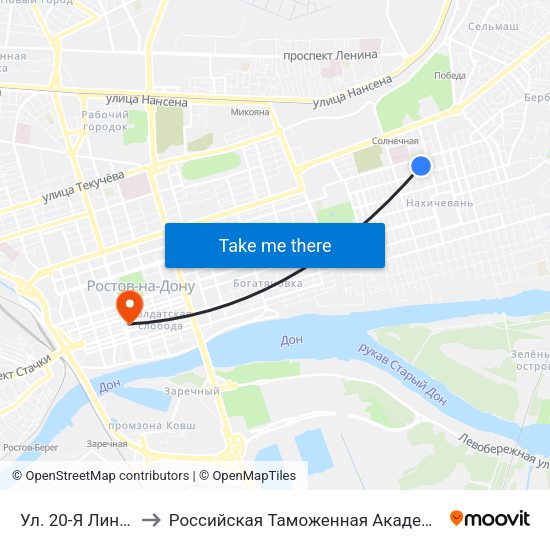 Ул. 20-Я Линия to Российская Таможенная Академия map