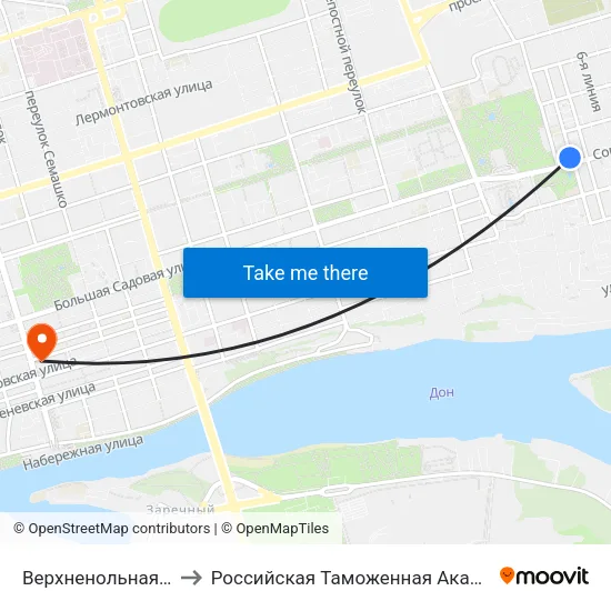Верхненольная Ул. to Российская Таможенная Академия map