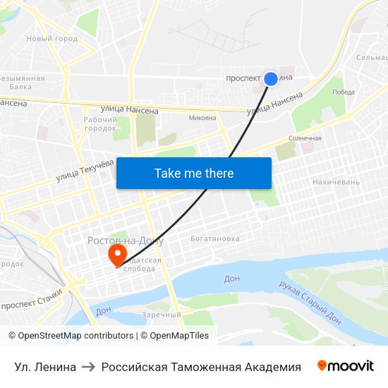 Ул. Ленина to Российская Таможенная Академия map