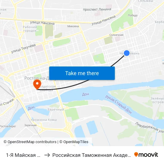 1-Я Майская Ул. to Российская Таможенная Академия map