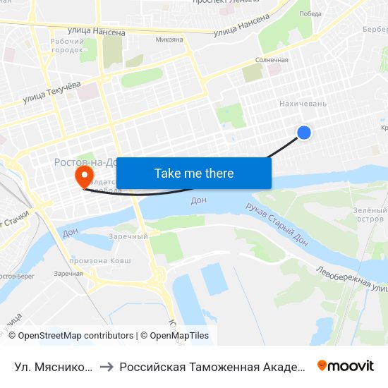 Ул. Мясникова to Российская Таможенная Академия map