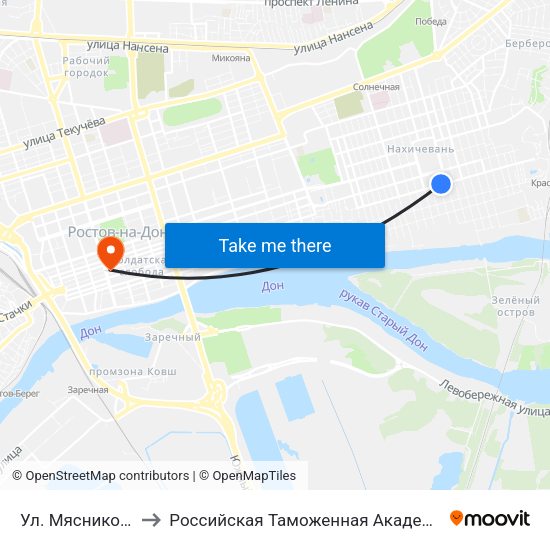 Ул. Мясникова to Российская Таможенная Академия map