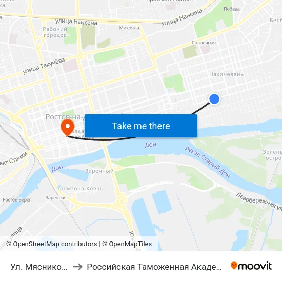 Ул. Мясникова to Российская Таможенная Академия map