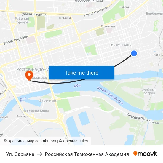 Ул. Сарьяна to Российская Таможенная Академия map
