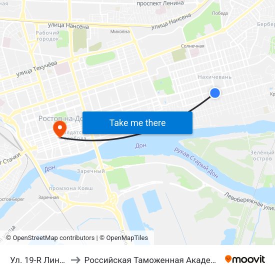 Ул. 19-R Линия to Российская Таможенная Академия map