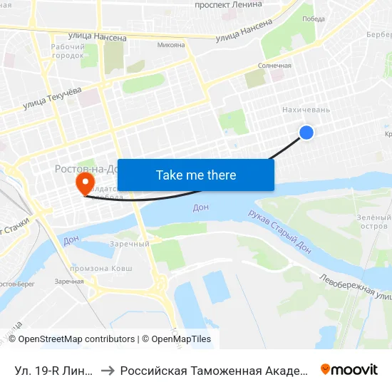 Ул. 19-R Линия to Российская Таможенная Академия map