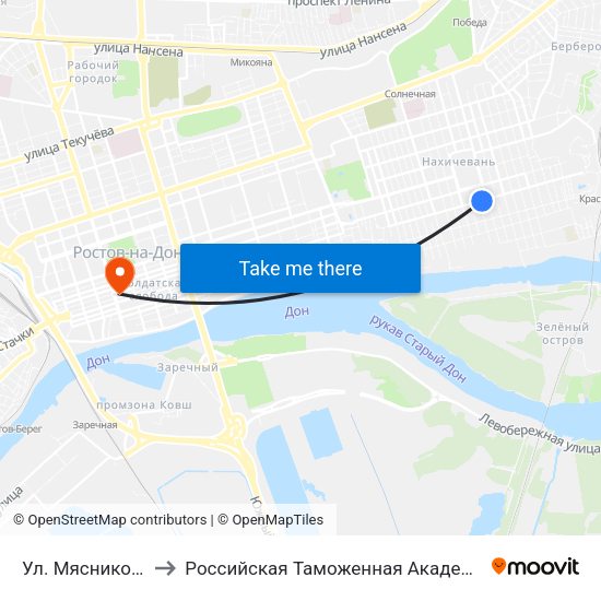 Ул. Мясникова to Российская Таможенная Академия map