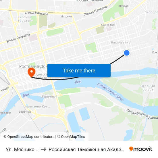 Ул. Мясникова to Российская Таможенная Академия map