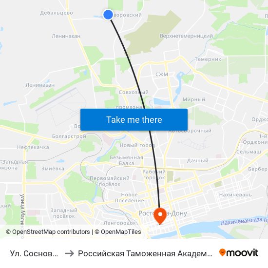 Ул. Сосновая to Российская Таможенная Академия map