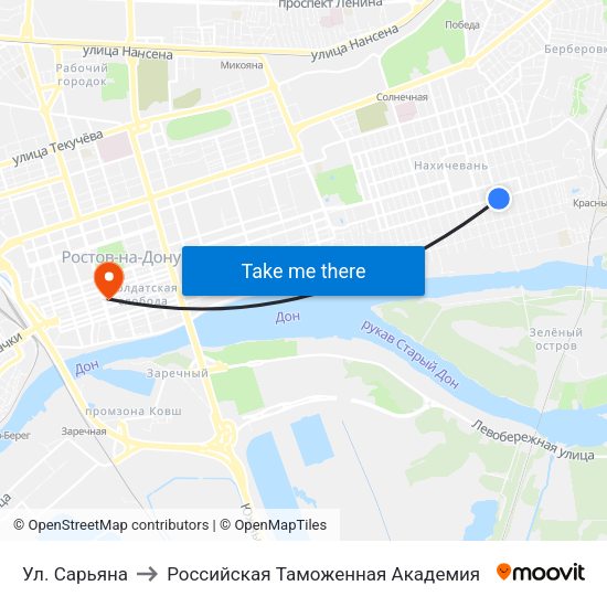 Ул. Сарьяна to Российская Таможенная Академия map