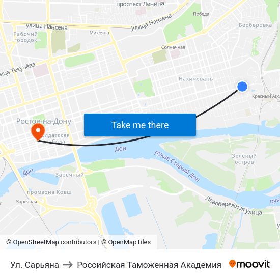 Ул. Сарьяна to Российская Таможенная Академия map