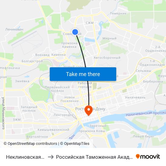 Неклиновская Ул. to Российская Таможенная Академия map