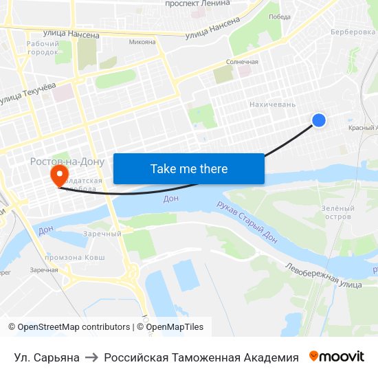Ул. Сарьяна to Российская Таможенная Академия map
