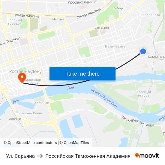 Ул. Сарьяна to Российская Таможенная Академия map