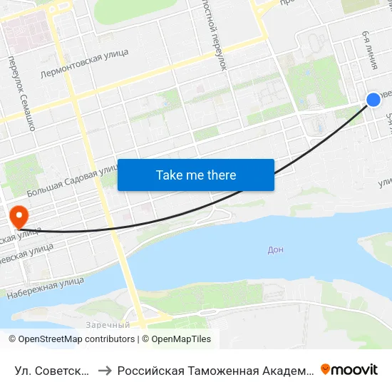 Ул. Советская to Российская Таможенная Академия map