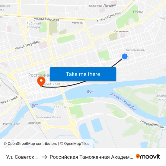 Ул. Советская to Российская Таможенная Академия map
