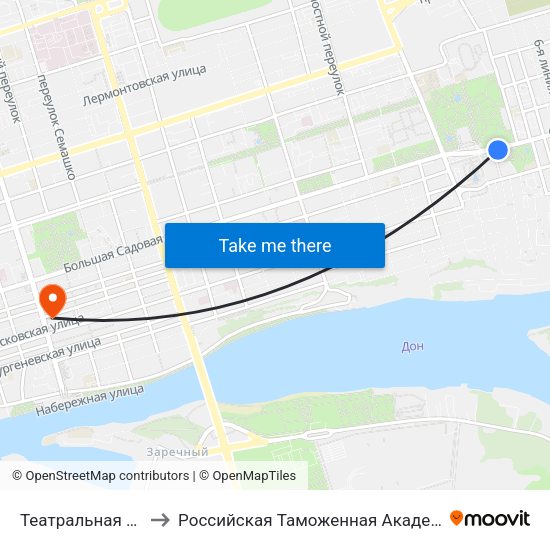 Театральная Пл. to Российская Таможенная Академия map