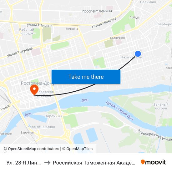 Ул. 28-Я Линия to Российская Таможенная Академия map