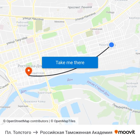 Пл. Толстого to Российская Таможенная Академия map