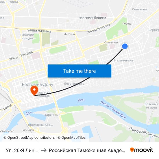 Ул. 26-Я Линия to Российская Таможенная Академия map