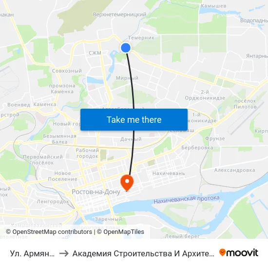 Ул. Армянская to Академия Строительства И Архитектуры Дгту map