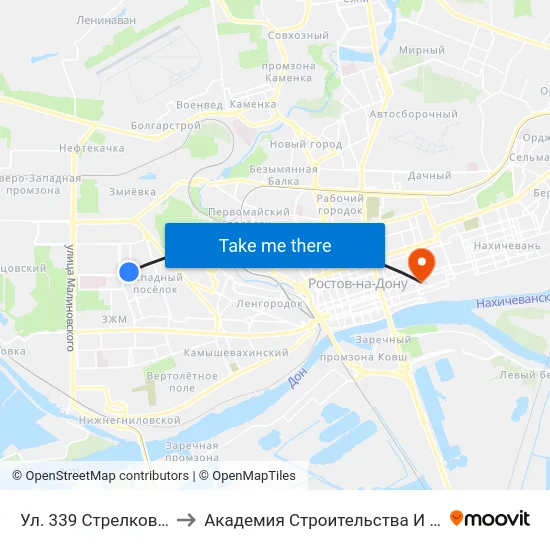 Ул. 339 Стрелковой Дивизии to Академия Строительства И Архитектуры Дгту map