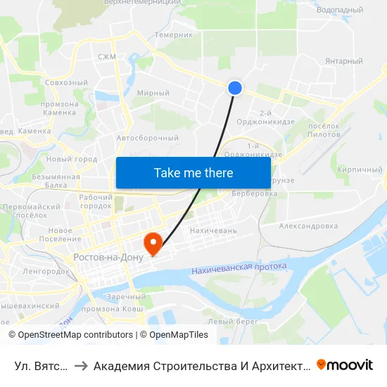 Ул. Вятская to Академия Строительства И Архитектуры Дгту map