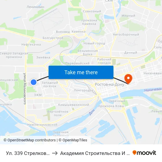 Ул. 339 Стрелковой Дивизии to Академия Строительства И Архитектуры Дгту map