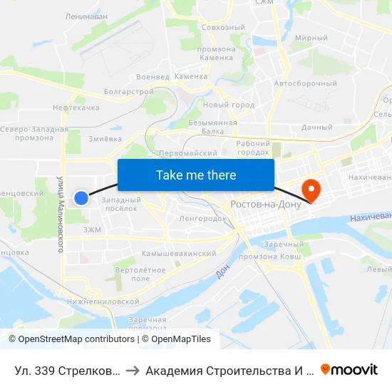 Ул. 339 Стрелковой Дивизии to Академия Строительства И Архитектуры Дгту map