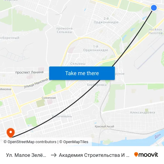 Ул. Малое Зелёное Кольцо to Академия Строительства И Архитектуры Дгту map