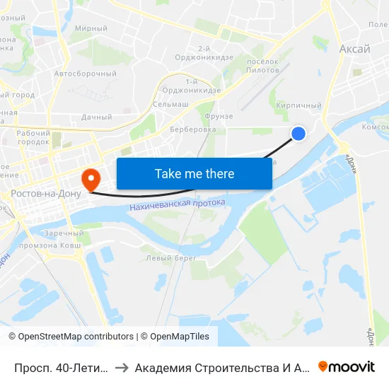Просп. 40-Летия Победы to Академия Строительства И Архитектуры Дгту map