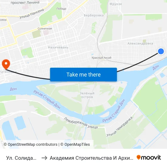 Ул. Солидарности to Академия Строительства И Архитектуры Дгту map