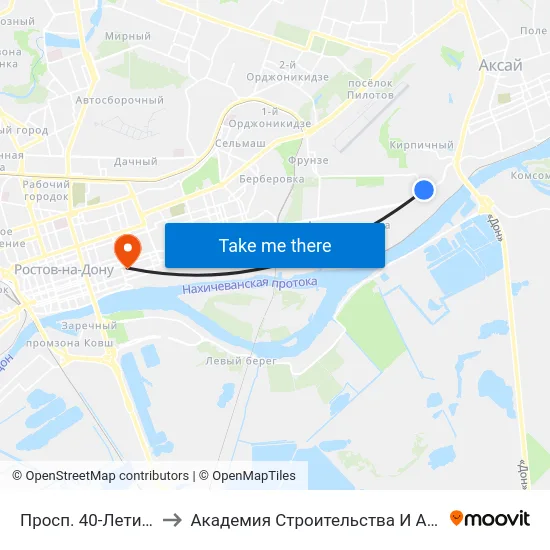 Просп. 40-Летия Победы to Академия Строительства И Архитектуры Дгту map