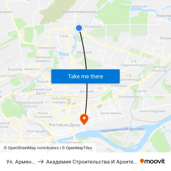 Ул. Армянская to Академия Строительства И Архитектуры Дгту map
