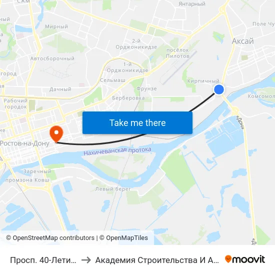 Просп. 40-Летия Победы to Академия Строительства И Архитектуры Дгту map
