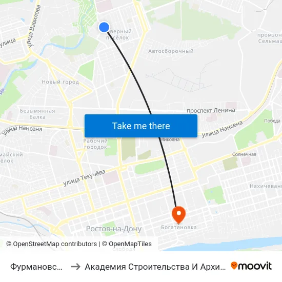 Фурмановская Ул. to Академия Строительства И Архитектуры Дгту map