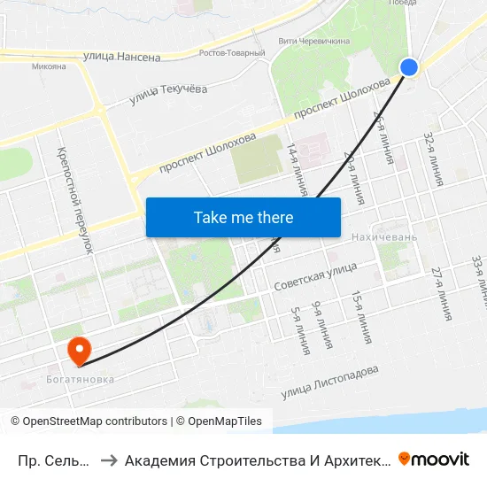 Пр. Сельмаш to Академия Строительства И Архитектуры Дгту map