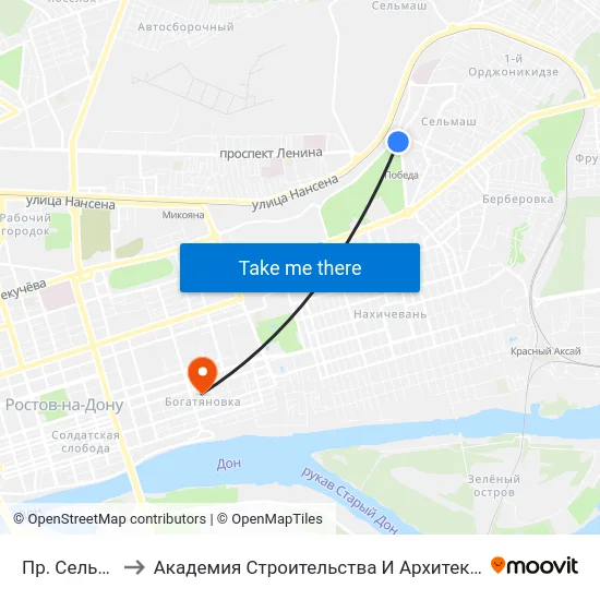 Пр. Сельмаш to Академия Строительства И Архитектуры Дгту map