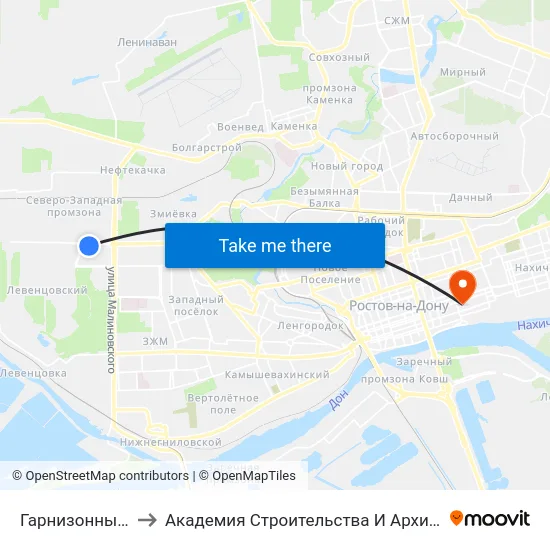 Гарнизонный Пер. to Академия Строительства И Архитектуры Дгту map