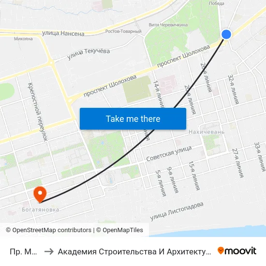 Пр. Мира to Академия Строительства И Архитектуры Дгту map
