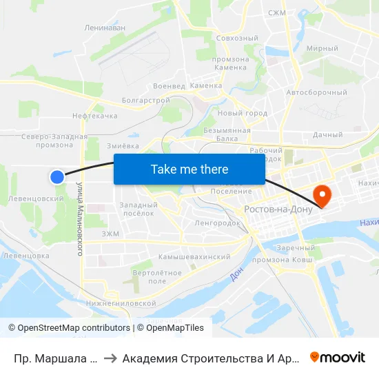 Пр. Маршала Жукова to Академия Строительства И Архитектуры Дгту map