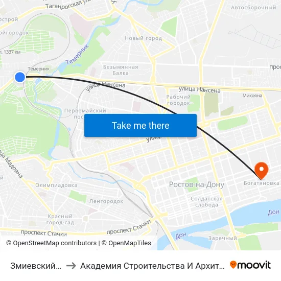 Змиевский Пр-Д to Академия Строительства И Архитектуры Дгту map