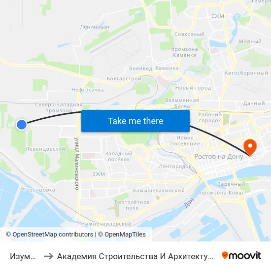 Изумруд to Академия Строительства И Архитектуры Дгту map