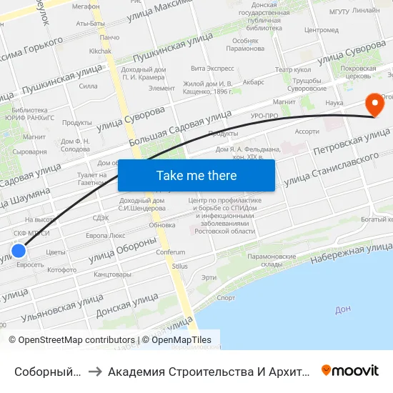 Соборный Пер. to Академия Строительства И Архитектуры Дгту map