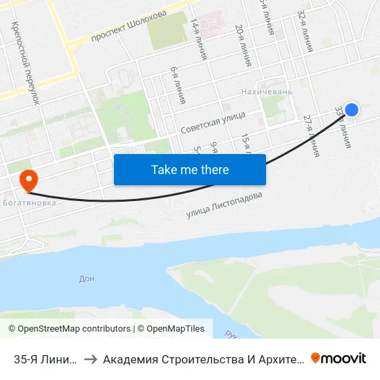 35-Я Линия Ул. to Академия Строительства И Архитектуры Дгту map
