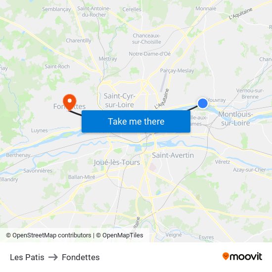 Les Patis to Fondettes map
