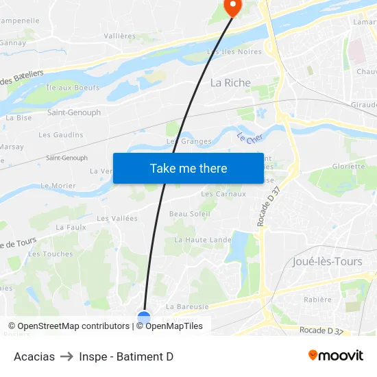 Acacias to Inspe - Batiment D map